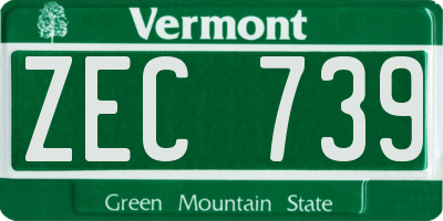 VT license plate ZEC739