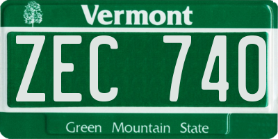 VT license plate ZEC740