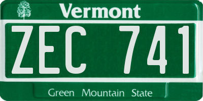 VT license plate ZEC741