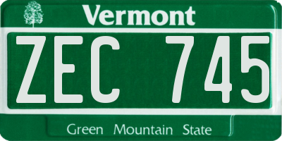 VT license plate ZEC745