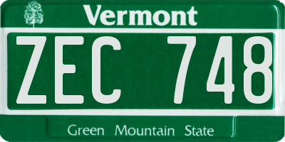 VT license plate ZEC748