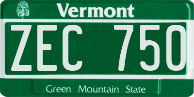 VT license plate ZEC750