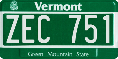 VT license plate ZEC751