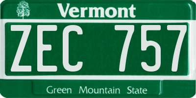 VT license plate ZEC757