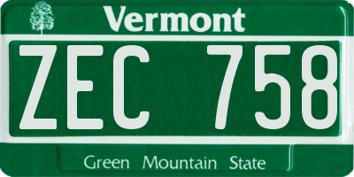 VT license plate ZEC758