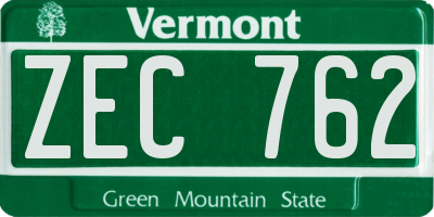 VT license plate ZEC762
