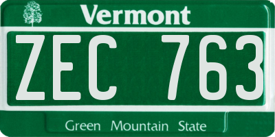 VT license plate ZEC763