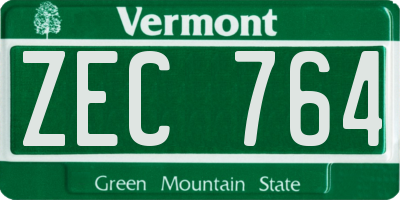 VT license plate ZEC764