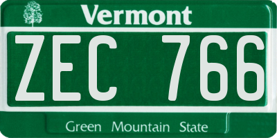 VT license plate ZEC766