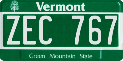 VT license plate ZEC767