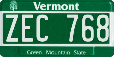 VT license plate ZEC768