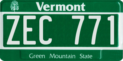 VT license plate ZEC771