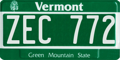 VT license plate ZEC772