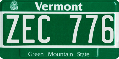 VT license plate ZEC776