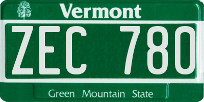 VT license plate ZEC780