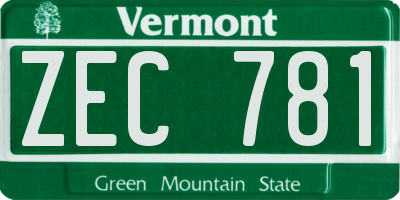 VT license plate ZEC781