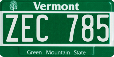 VT license plate ZEC785