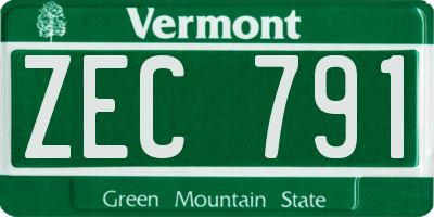 VT license plate ZEC791