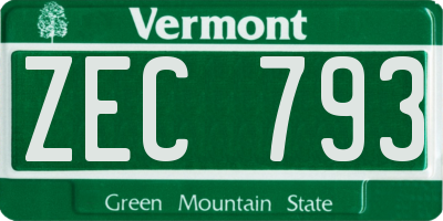 VT license plate ZEC793