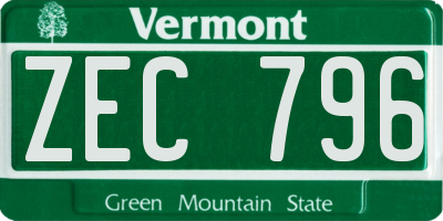 VT license plate ZEC796