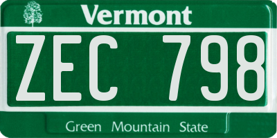VT license plate ZEC798