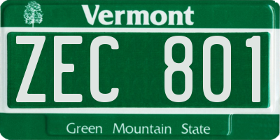 VT license plate ZEC801