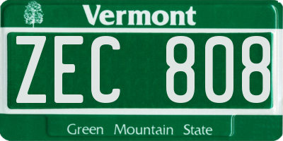 VT license plate ZEC808
