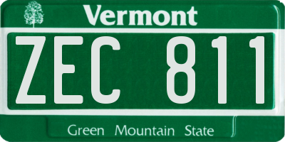 VT license plate ZEC811