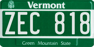 VT license plate ZEC818
