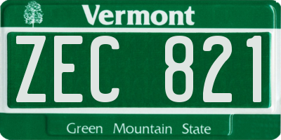 VT license plate ZEC821