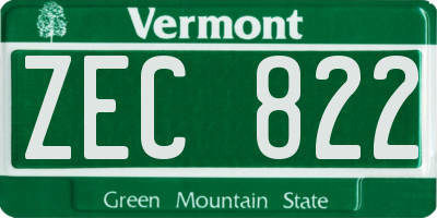 VT license plate ZEC822