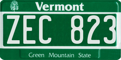 VT license plate ZEC823