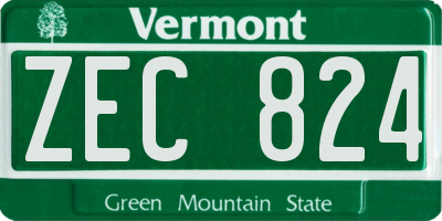 VT license plate ZEC824