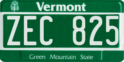 VT license plate ZEC825