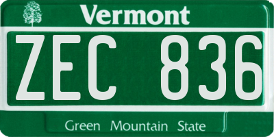 VT license plate ZEC836