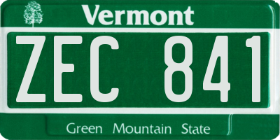 VT license plate ZEC841