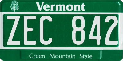 VT license plate ZEC842