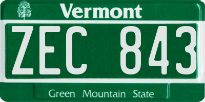 VT license plate ZEC843