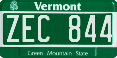 VT license plate ZEC844