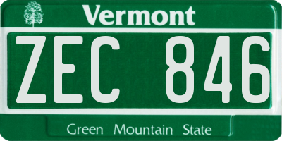 VT license plate ZEC846