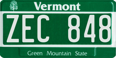 VT license plate ZEC848