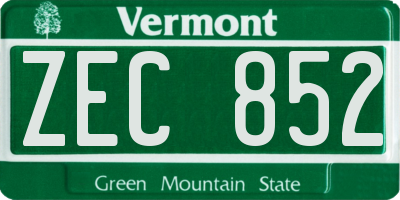 VT license plate ZEC852