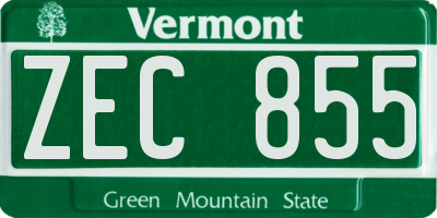 VT license plate ZEC855