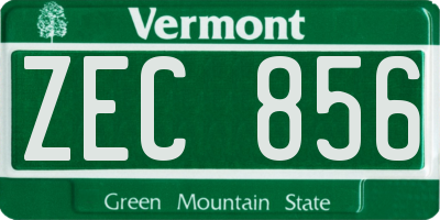 VT license plate ZEC856