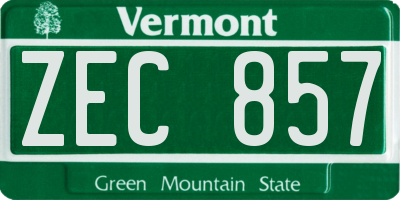 VT license plate ZEC857