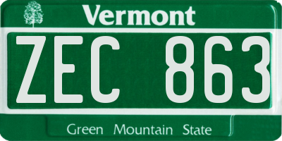 VT license plate ZEC863