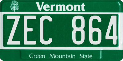 VT license plate ZEC864