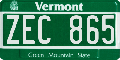 VT license plate ZEC865