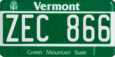 VT license plate ZEC866