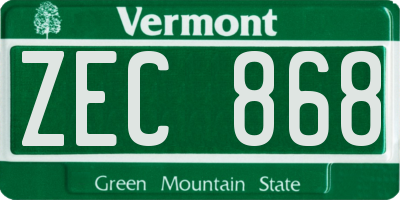VT license plate ZEC868